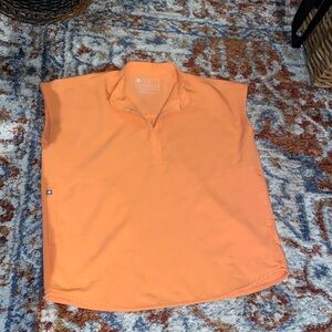 Figs Women's Orange Sleeveless Scrub Top